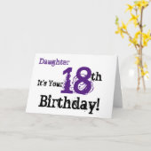 娘の18番目の誕生日の挨拶は黒、紫。 カード (黄色い花)