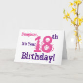 娘の18番目の誕生日の挨拶を紫、ピンク。 カード (黄色い花)