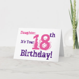 娘の18番目の誕生日の挨拶を紫、ピンク。 カード
