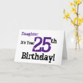 娘の25歳の誕生日の挨拶は黒と紫。 カード (黄色い花)