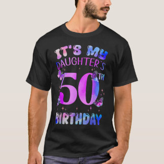 娘の50歳の誕生日おめでとう バタフライ ハッピー Tシャツ