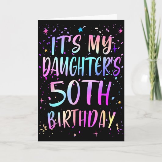 娘の50歳の誕生日カラフル ハッピー50歳 カード (正面)