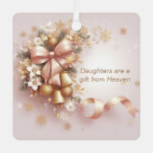 娘はクリスマスの飾り付けから贈り物天国 メタルオーナメント (正面)