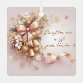 娘はクリスマスの飾り付けから贈り物天国 メタルオーナメント (正面)