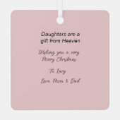 娘はクリスマスの飾り付けから贈り物天国 メタルオーナメント (裏面)