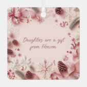 娘はクリスマスの飾り付けから贈り物天国 メタルオーナメント (正面)