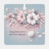 娘はクリスマスの飾り付けから贈り物天国 メタルオーナメント (正面)