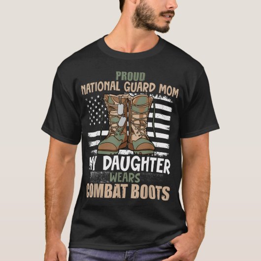 娘はコンバットブーツを履く - 国家防衛隊を誇りに Tシャツ (正面)