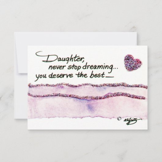 娘はストップ夢を見せ絵画ないフラットカード (正面)