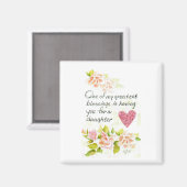 娘は娘の素晴らしバラ賛美ハートことわざ マグネット (正面/裏面)