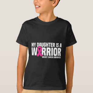 娘は戦士ピンクリボン乳癌Aw Tシャツ