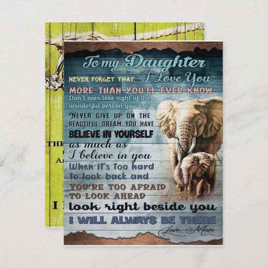 娘へのギフト 子供への手紙 娘へのメッセージ 招待状 (正面/裏面)