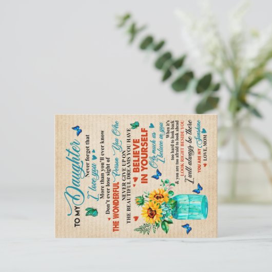 娘へのギフト,蝶の愛好家,ひまわりのギフト ポストカード (スタンド正面)