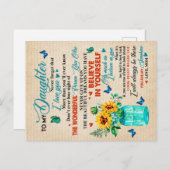 娘へのギフト,蝶の愛好家,ひまわりのギフト ポストカード (正面/裏面)