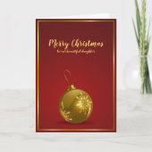 娘へのクリスマスプレゼント ゴールドオーナメントカード サンキューカード (正面)