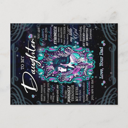 娘へのプレゼント ギフト, 父から娘への手紙 ポストカード (正面)
