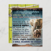 娘へのプレゼント 子供へのギフト 娘への手紙 招待状 (正面/裏面)