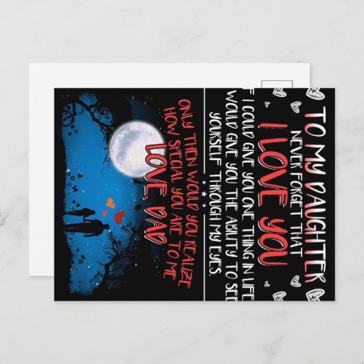 娘へのプレゼント | 家族への最高のギフト 案内ポストカード (正面/裏面)