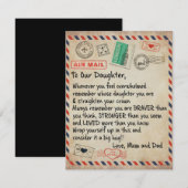 娘へのプレゼント、愛の手紙 娘へ 招待状 (正面/裏面)
