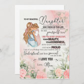 娘へのプレゼント | 母から娘への手紙 招待状 (正面/裏面)