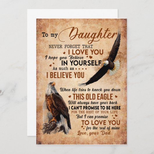 娘へのプレゼント | 父から娘への手紙 招待状 (正面/裏面)