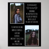 娘へのメッセージ写真コラージュ ポスター (正面)