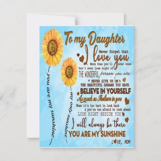 娘への可愛いプレゼント、子供への最高のギフト 招待状 (正面)