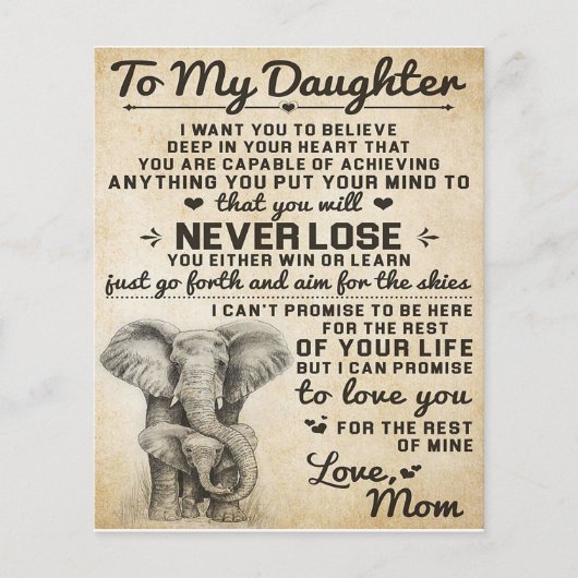 娘への可愛い贈り物，私の娘への手紙 チラシ (正面)