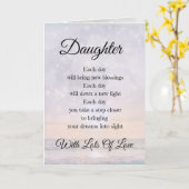 娘への愛と励ましの詩 デザイン カード (黄色い花)