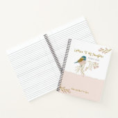 娘への手紙かわいいピンクの金ゴールド《鳥》アメリカゴガラ ノートブック (内部)