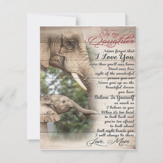 娘への手紙 ラッピング ギフト、女の子の誕生日プレゼント 招待状 (正面)