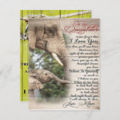 娘への手紙 ラッピング ギフト、女の子の誕生日プレゼント 招待状 (正面/裏面)