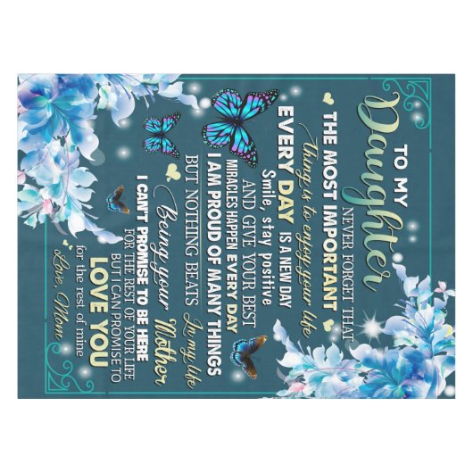 娘への母の贈り物からのラブレター誕生日 テーブルクロス (正面(横))