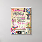 娘への母の贈り物 – 私の娘へ キャンバスプリント (正面)