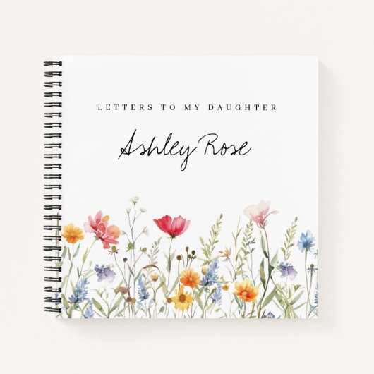 娘への水彩野草文字 ノートブック (正面)