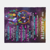 娘への蝶々の贈り物、娘の誕生日 フリースブランケット (正面(横))