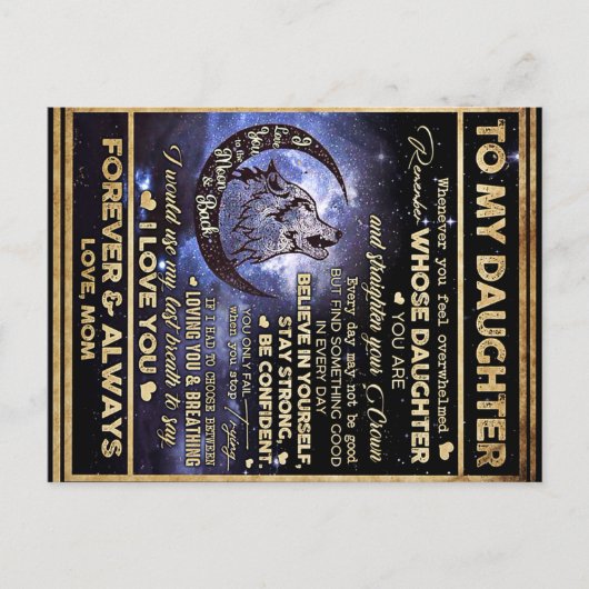 娘への蝶のギフト, 娘の誕生日 ポストカード (正面)