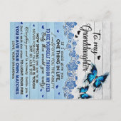 娘への蝶のプレゼント、娘の誕生日 ポストカード (正面)