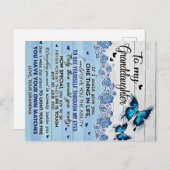 娘への蝶のプレゼント 誕生日 ポストカード (正面/裏面)