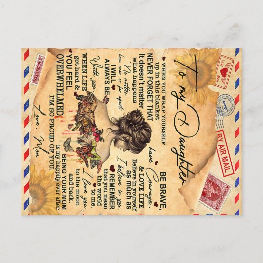 娘への蝶の誕生日プレゼントのアイデア ポストカード (正面)