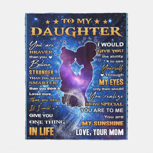 娘への誕生日贈り物、かわいいお母さんのベビー贈り物 フリースブランケット (正面)