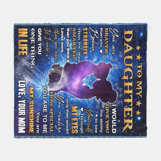 娘への誕生日贈り物、かわいいお母さんのベビー贈り物 フリースブランケット (正面(横))