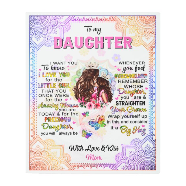 娘への誕生日贈り物、かわいいお母さんのベビー贈り物 メタルプリント (正面)