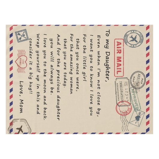 『娘への贈り物に恋文の娘と母へ』 テーブルクロス (正面(横))