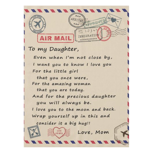 『娘への贈り物に恋文の娘と母へ』 テーブルクロス (正面)