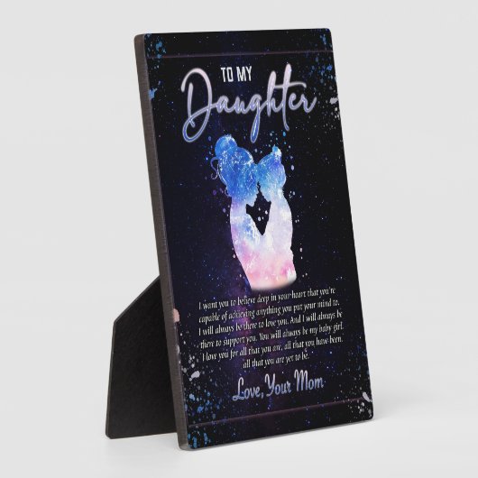 『娘への贈り物に恋文の娘と母へ』 フォトプラーク (側面)