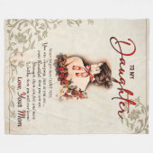 『娘への贈り物に恋文の娘と母へ』 フリースブランケット (正面(横))