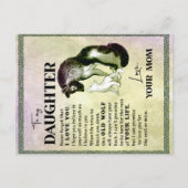 『娘への贈り物に恋文の娘と母へ』 案内ポストカード (正面)