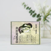 『娘への贈り物に恋文の娘と母へ』 案内ポストカード (スタンド正面)