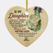 娘への贈り物 – お母さん セラミックオーナメント (正面)